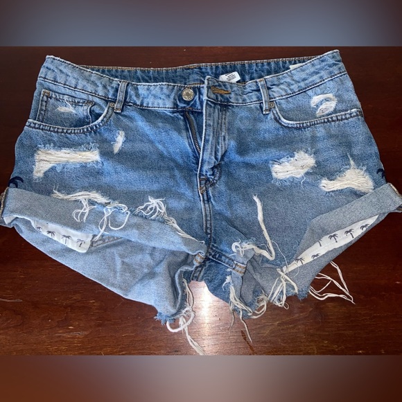 Jean Shorts with Rips - Picture 1 of 3